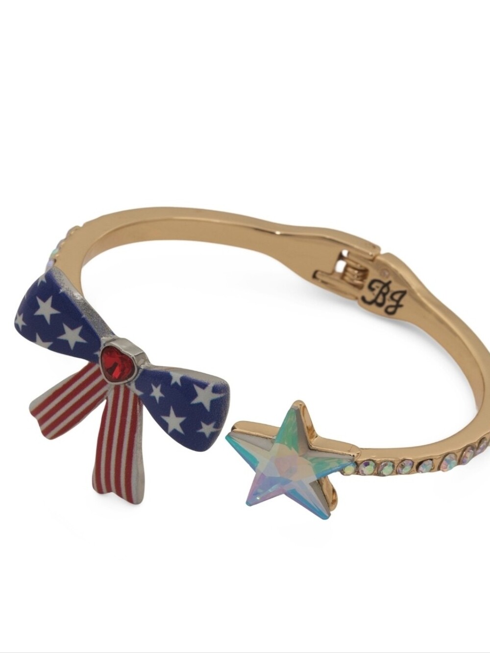 💙▪️Betsey Johnson▪️ Gold-plated Red/blue  Americana  Patriotic Hinge Bracelet
